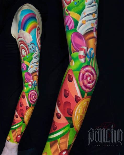 Awesome Candy Sleeve Tattoo Inkstylemag