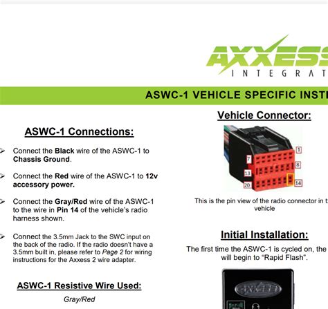 Aswc 1 Wiring Diagram For Your Needs