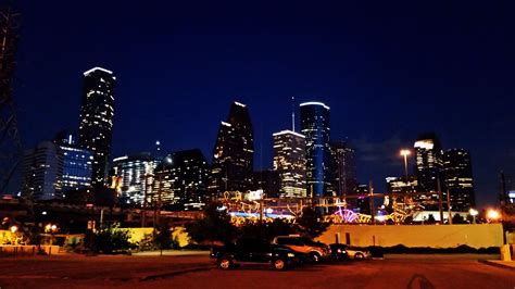 Night View Of Downtown Houston Rhouston