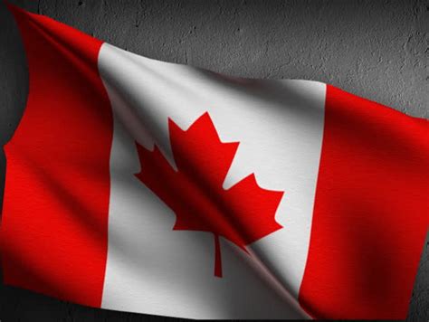 Canadian National Flag Waving In The Wind Background Animation For