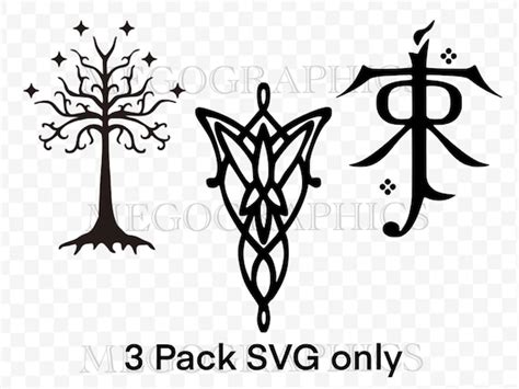 Lord Of The Rings Symbols Digital Download Svg Elvish Etsy Australia