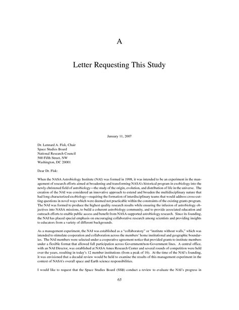 Most research papers end with restarting their thesis statements. Appendix A: Letter Requesting This Study | Assessment of ...