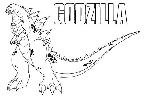 Godzilla Simple Para Colorear Imprimir E Dibujar Dibujos Colorear Com