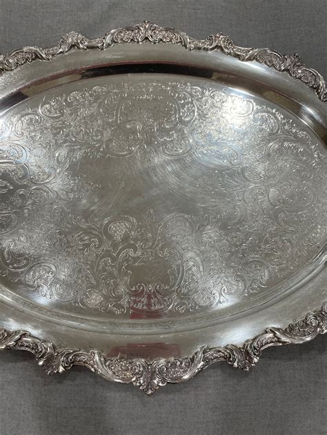 Vintage Silverplate Large Oval Footed Tray By Towle Silver Etsy