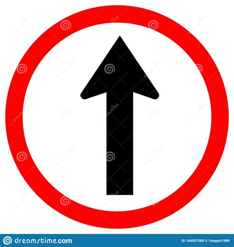 One Way Or Go Straight Traffic Road Sign Vector