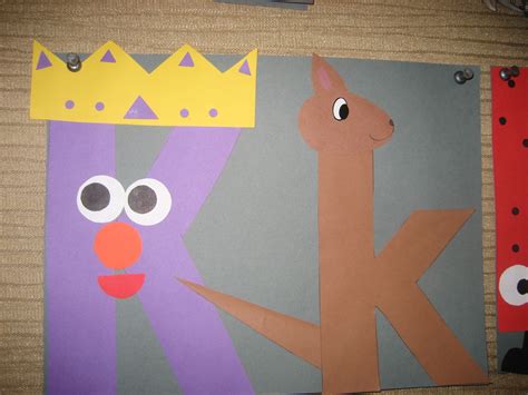 Kk Letter Of The Week Art Project King And Kangaroo Alphabet Crafts