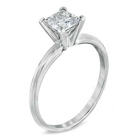 1 Ct Princess Cut Diamond Solitaire Engagement Ring In 14k White Gold Diamond Rings Rings