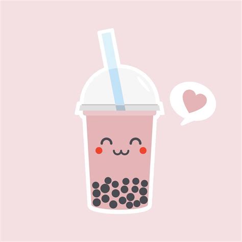 Cute Boba Bubble Milk Tea With Tapioca Pearl Milk Tea Black Delicious