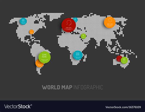 World Map With Pointer Marks Royalty Free Vector Image