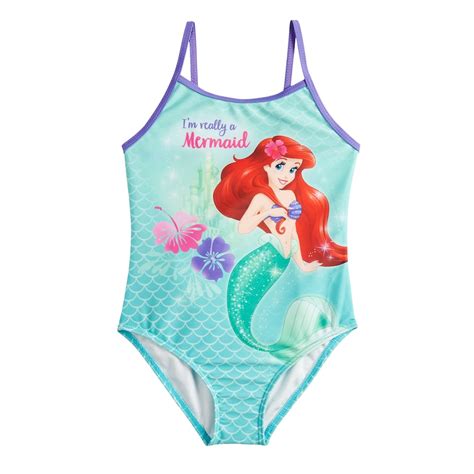 Disneys Princess Ariel Girls 4 6x One Piece Swimsuit Disney Princess