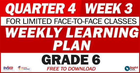 Grade 6 Wlp Quarter 4 Week 3 All Subjects Free To Download Deped