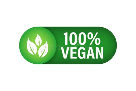 100 Vegan Icon Design Green Vegan Friendly Symbol Vector Stock