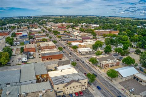 Aerial View Of The Small Iowa Town Of Spencer Stock Photo Image Of