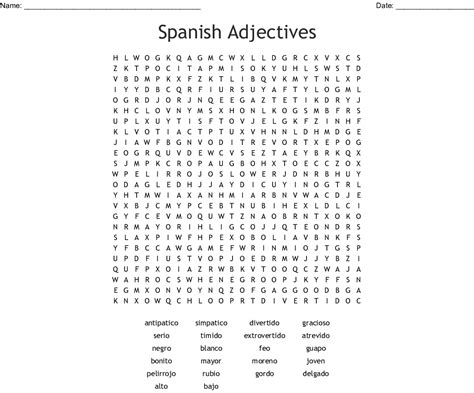 Free Printable Spanish Word Search