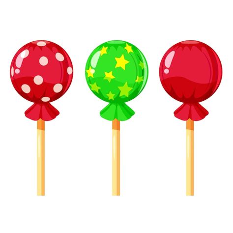 Premium Vector Set Of Colorful Lollipops Sweet Candies Vector
