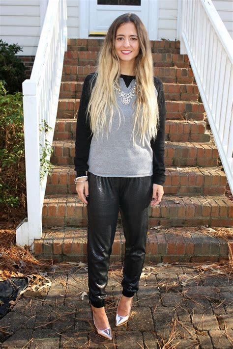 Bedazzles After Dark Holiday Outfit Post Turkey Day Sequin Sweatpants Holiday Outfits