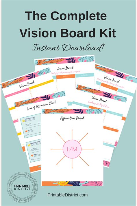 The Complete Vision Board Kit Goal Planner Vision Board Printables