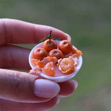 Miniature Tangerine Dollhouse Food Food For Dollhouse Mini Food