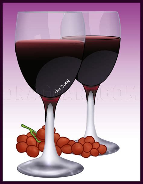 How To Draw Wine Glasses Step By Step Drawing Guide By Dawn Dragoart