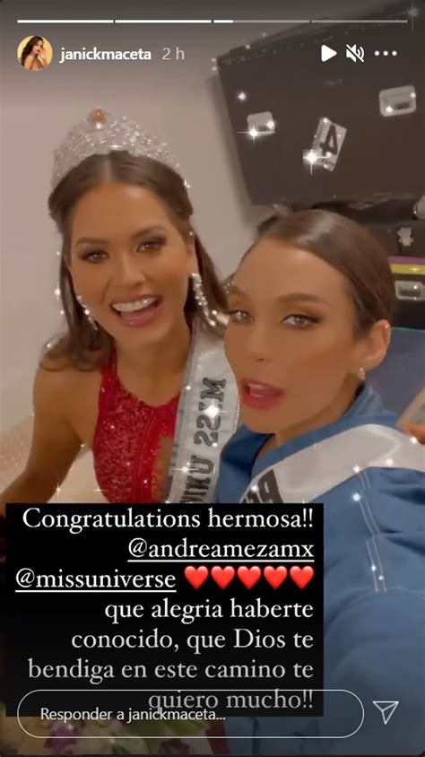 Miss Universo 2021 Janick Maceta Celebra Triunfo De Andrea Meza