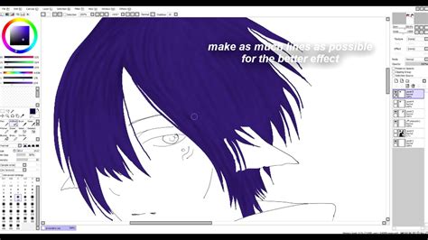 How To Color Anime Hair With Paint Tool Sai Tutorial Youtube