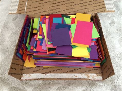 Box Of Scrap Paper Brightly Colored Card Stock Scrapbook Etsy Scrap