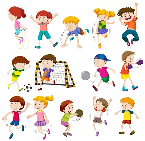 Boys and girls in different actions 297822 Vector Art at ...