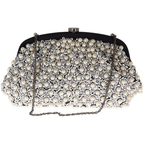 Santi Silver Beaded Pearl Clutch Bag 235 Found On Polyvore Pearl