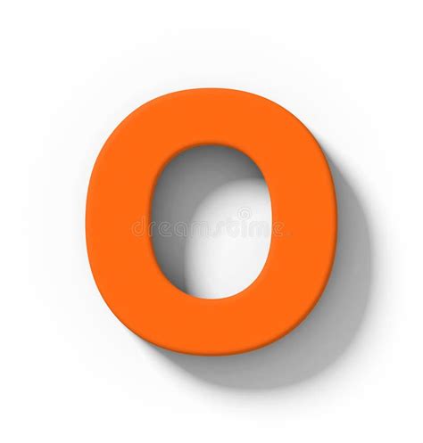 Letter O 3d Orange Isolated On White With Shadow Orthogonal Pr Stock