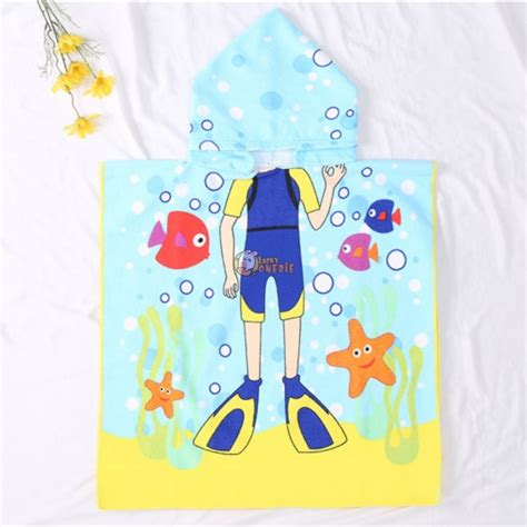 It is made from a mix of high quality bamboo and microfiber fabrics. Toddler & Children Beach Towel Hooded Bath Towels Diver ...