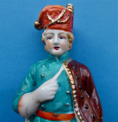 Porcelain Soldier Antique German French Italian 1800s Sword Hat Jacket