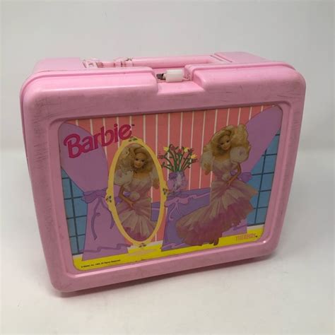 Barbie Other Vintage 99 Barbie Plastic Lunch Box Without Thermos Pink Girl Poshmark