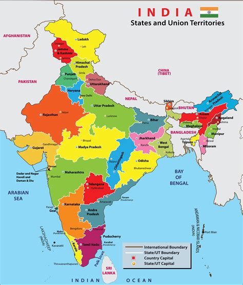 Union Territories And Capitals Of India