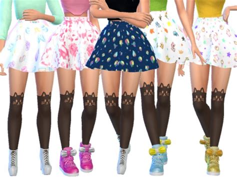 The Sims Resource Pastel Gothic Skirts Pack Four By Wickedkittie
