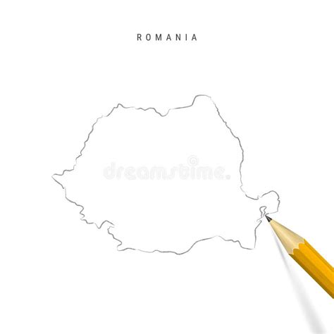 Mapa De Rumania Bosquejo A Mano Alzada Sobre Fondo Negro Ilustración