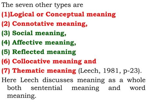 Leechs Seven Types Of Meaning