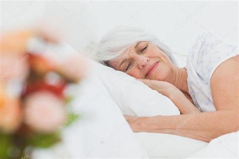 Sleeping Mature Woman Mature Woman Sleeping Stock Photo