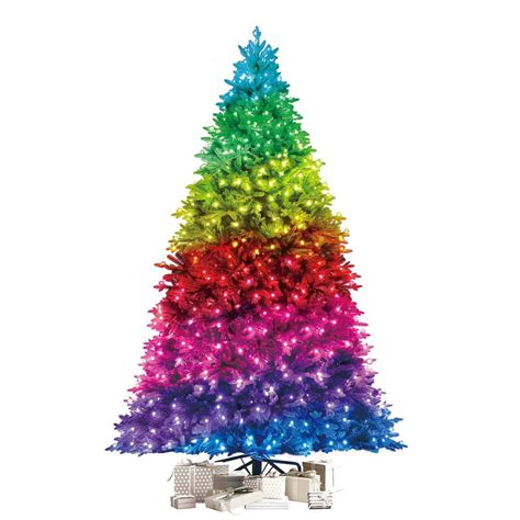 9 Ft Swiss Mountain Black Spruce Twinkly Rainbow Christmas Tree With