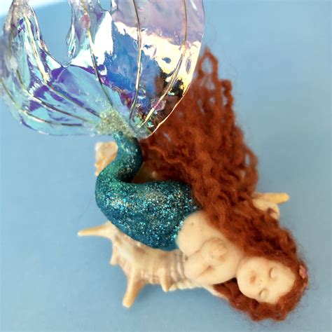 Baby Mermaid Lidewij Sleeping In A Shell Handmade And Unique Made