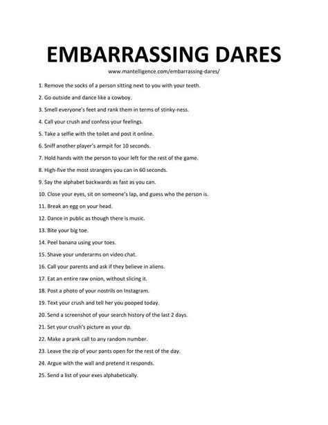 72 Really Embarrassing Dares All You Need Have An Insanely Fun Time