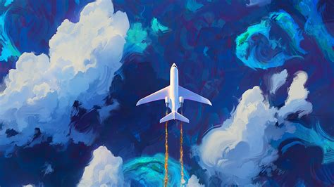 3840x2160 Flying Plane In Clouds Artwork 4k Hd 4k Wallpapersimages