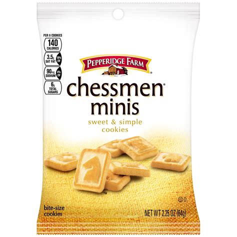 Pepperidge Farm Chessmen Minis Butter Cookies 225 Oz Snack Pack