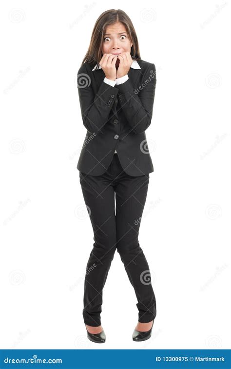Nervous Scared Businesswoman Royalty Free Stock Photo Image 13300975