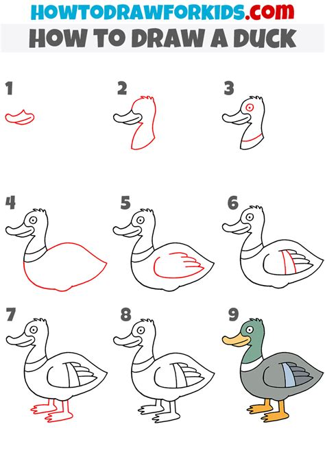 Easy Duck Drawing Step By Step Drawing Videos For Children To