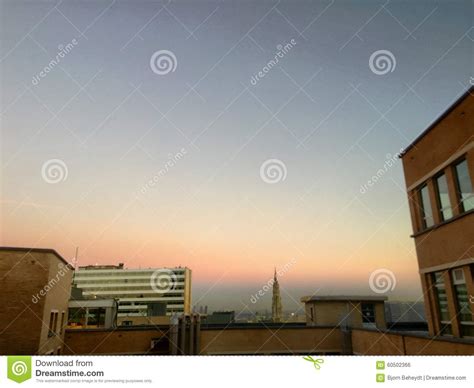 Soft Sunset Over The City Stock Photo Image Of Dusk 60502366