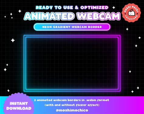 Gradient Animated Webcam Frame Overlay Webcam Border Premade Twitch