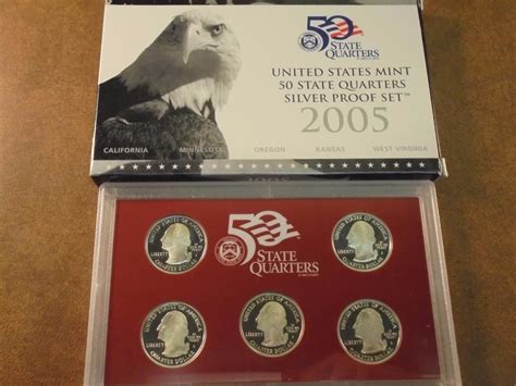 2005 Us Silver Us 50 State Quarters Proof Set With Box