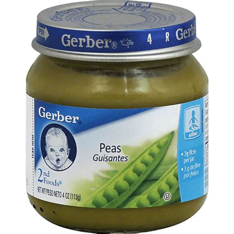 Gerber 2nd Foods Peas Baby Food 4 Oz Jar Baby Food And Snacks