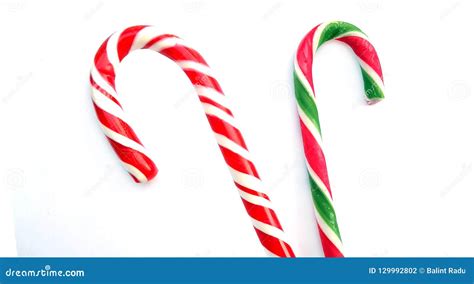 Two Different Candy Canes On White Stock Photo Image Of Isolated