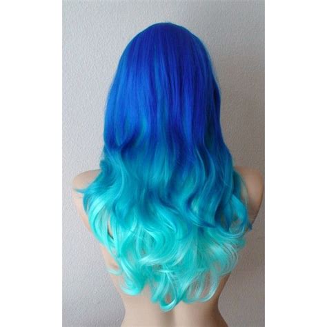 Blue Ombre Wig Electric Blue Turquoise Teal Gradient Colors Wig